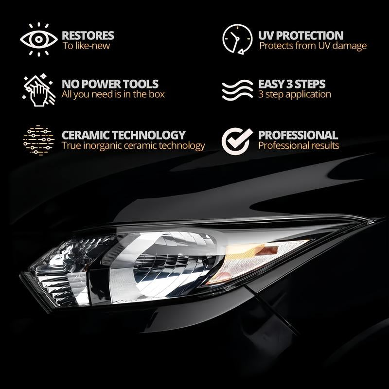 OGAS Headlight Restoration Kit – Guaranteed to Last as Long as You Own Your Vehicle – Brings Headlights Back to like New Condition - No Power Tools Required