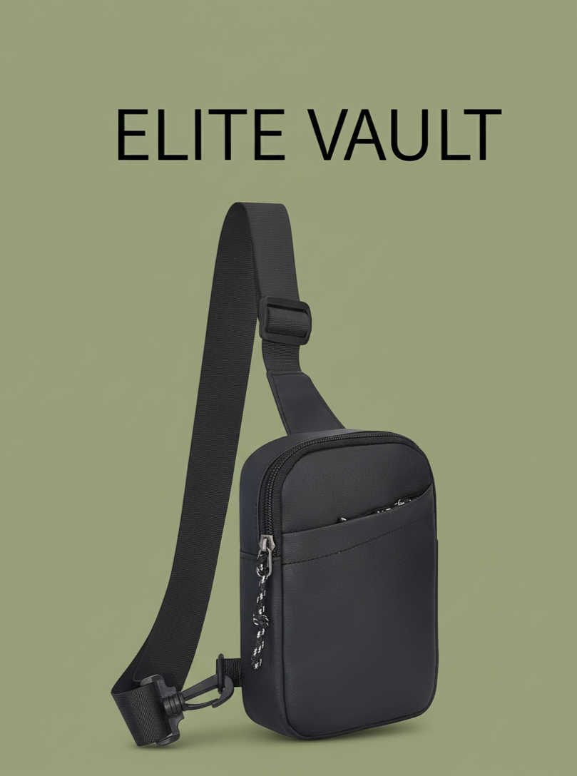 Crossover Chest Bag - Small hand Bag for Men & Women, Water-Resistant Travel Crossbody Chest Bag - Black