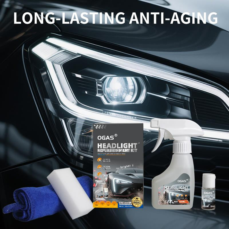 OGAS Headlight Restoration Kit – Guaranteed to Last as Long as You Own Your Vehicle – Brings Headlights Back to like New Condition - No Power Tools Required