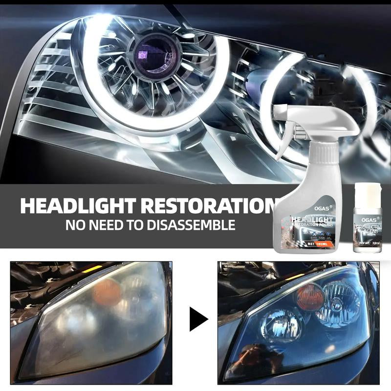 OGAS Headlight Restoration Kit – Guaranteed to Last as Long as You Own Your Vehicle – Brings Headlights Back to like New Condition - No Power Tools Required