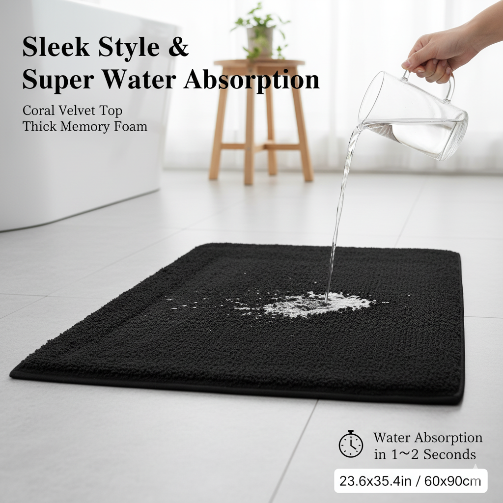 Coral Velvet Comfort Mat – Super Soft, Anti-Slip, Instant Absorb Floor Mat