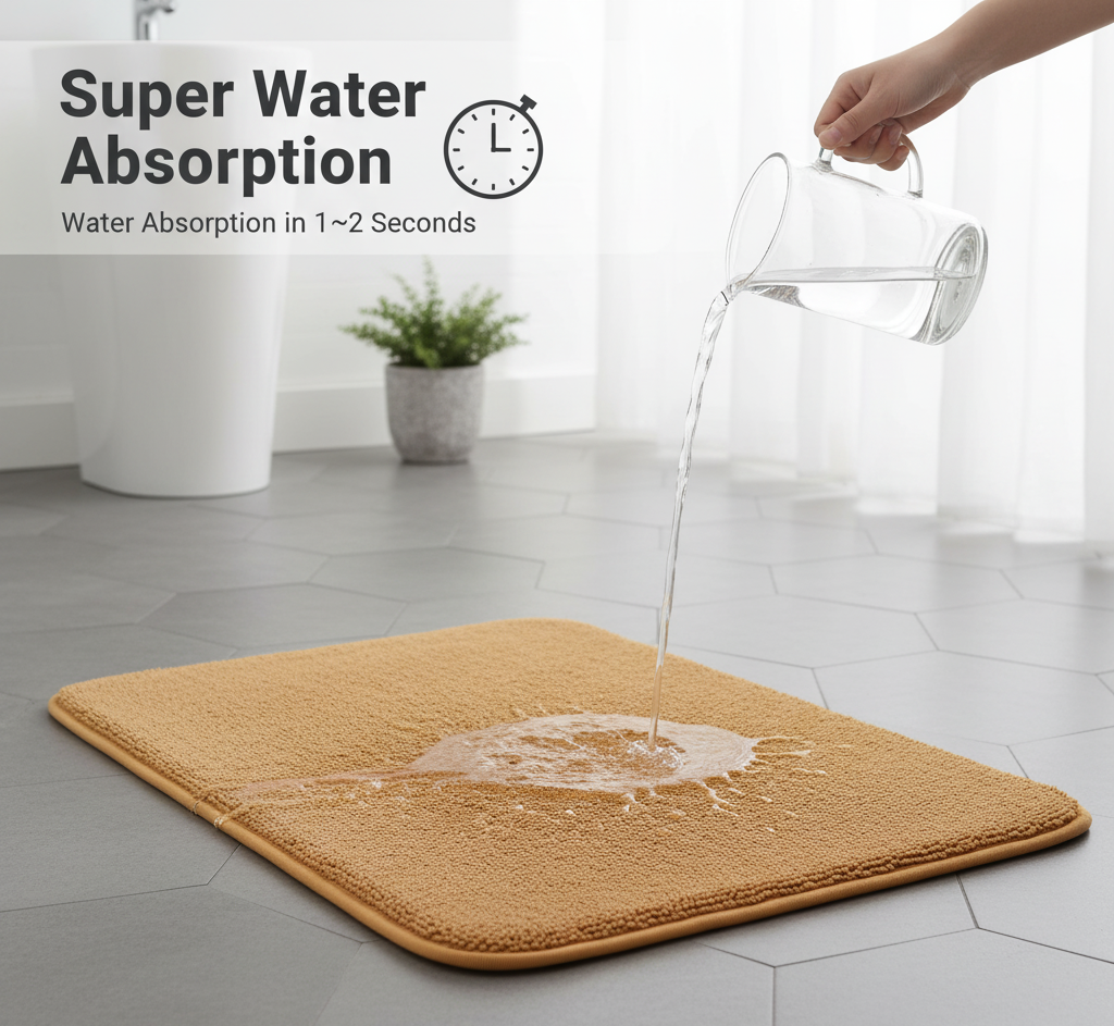 Coral Velvet Comfort Mat – Super Soft, Anti-Slip, Instant Absorb Floor Mat